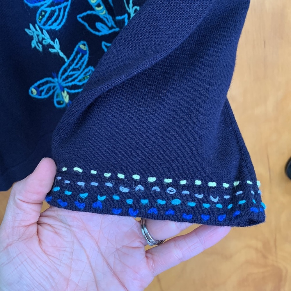 Storybook Knits Navy Dragon Fly Gathering Sweater - Picture 11 of 12